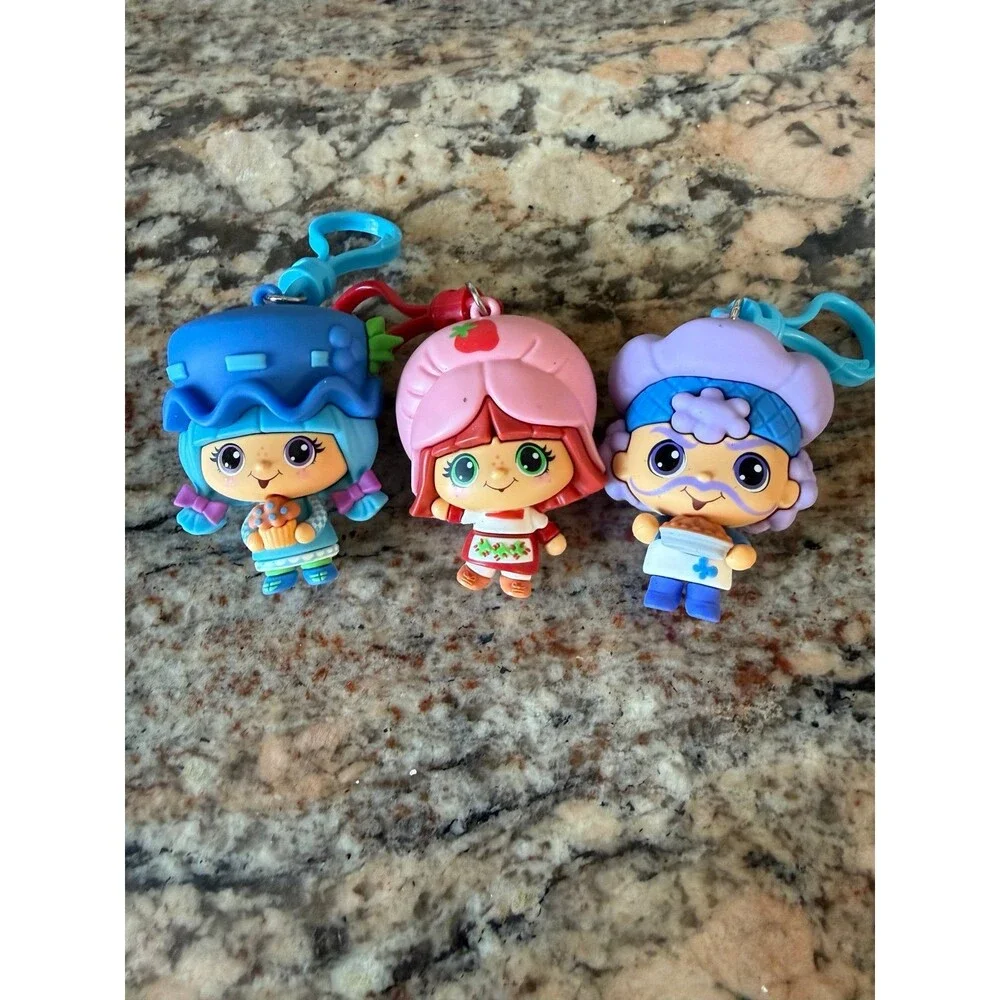 strawberry shortcake bag charm figures set of 3